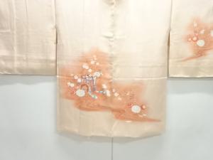 未使用品　御所車に花模様絵羽織